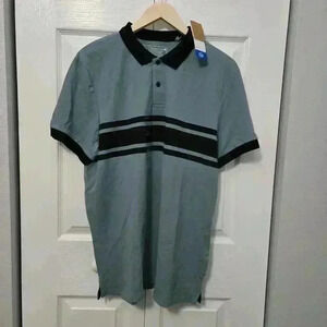 C & A Mexico Polo Shirt Short Sleeve Polo Striped Green Black Mens Large nwt